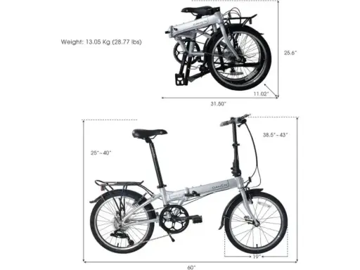 [00702] אופניים מתקפלים כסוף "20 Mariner Aluminum KMA081Speed